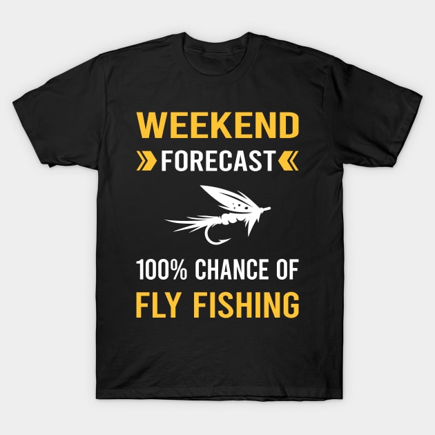 Weekend Forecast Fly Fishing T-Shirt by Bourguignon Aror